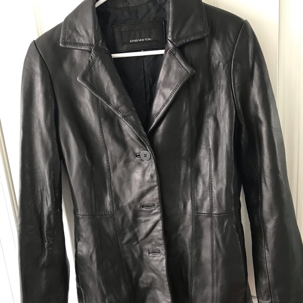 Jones New York Black leather jacket